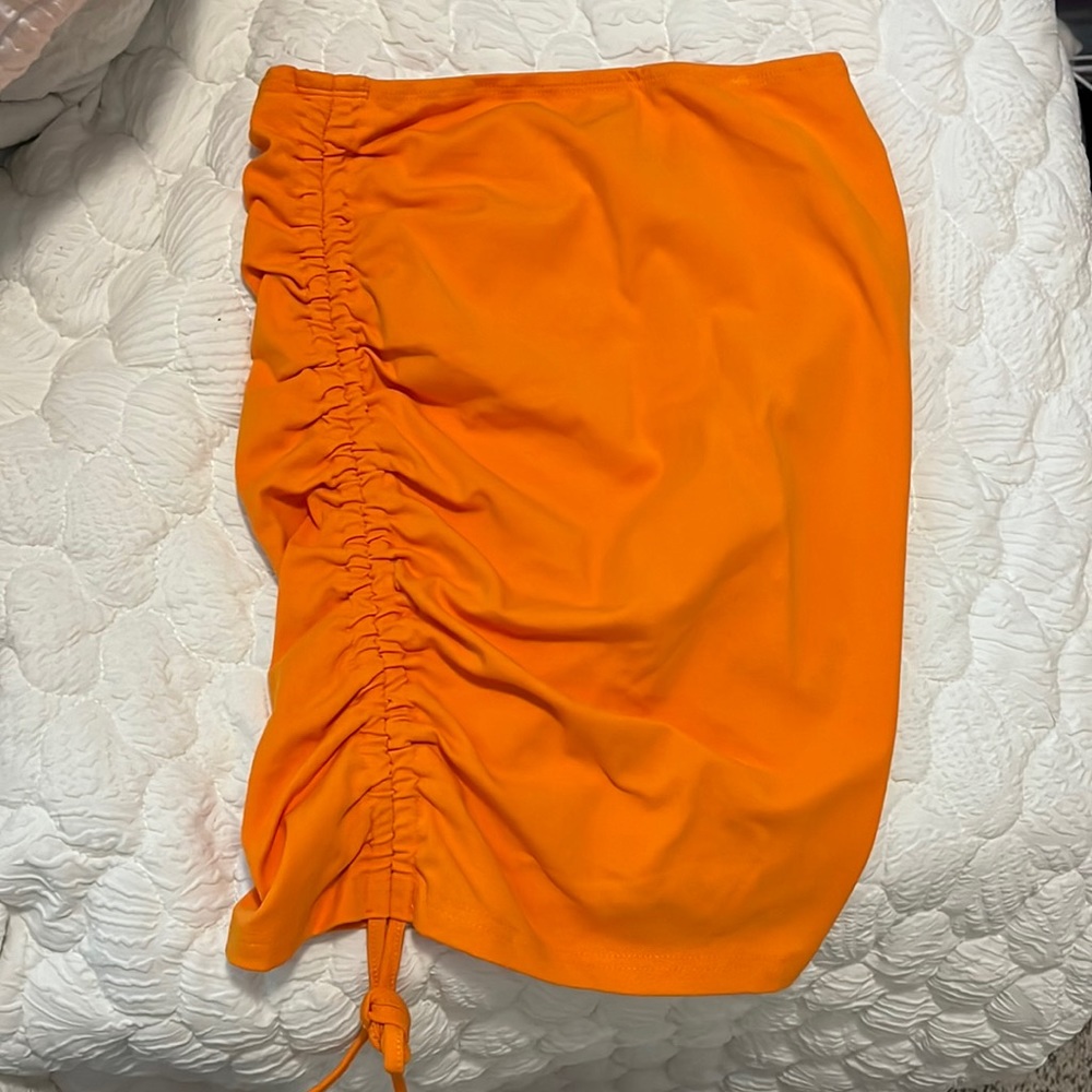 Shein orange ruched skirt- never worn